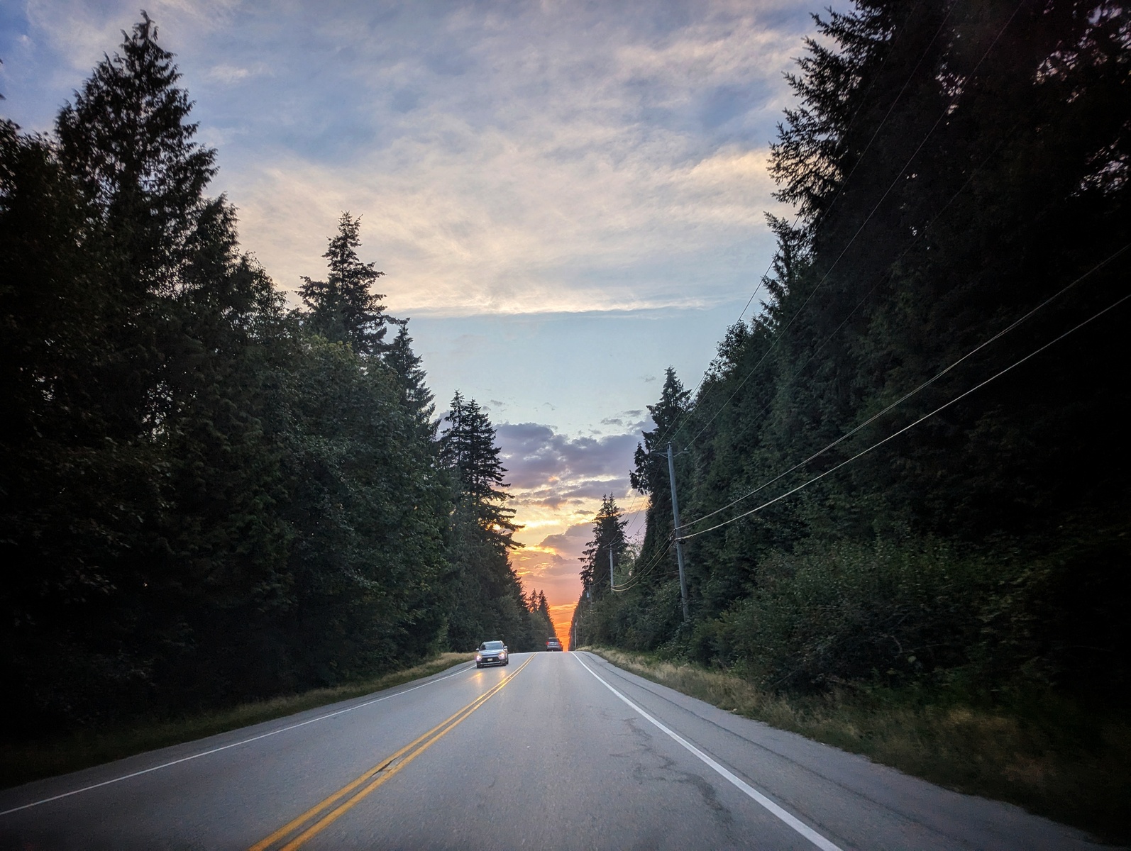 sunset over highway